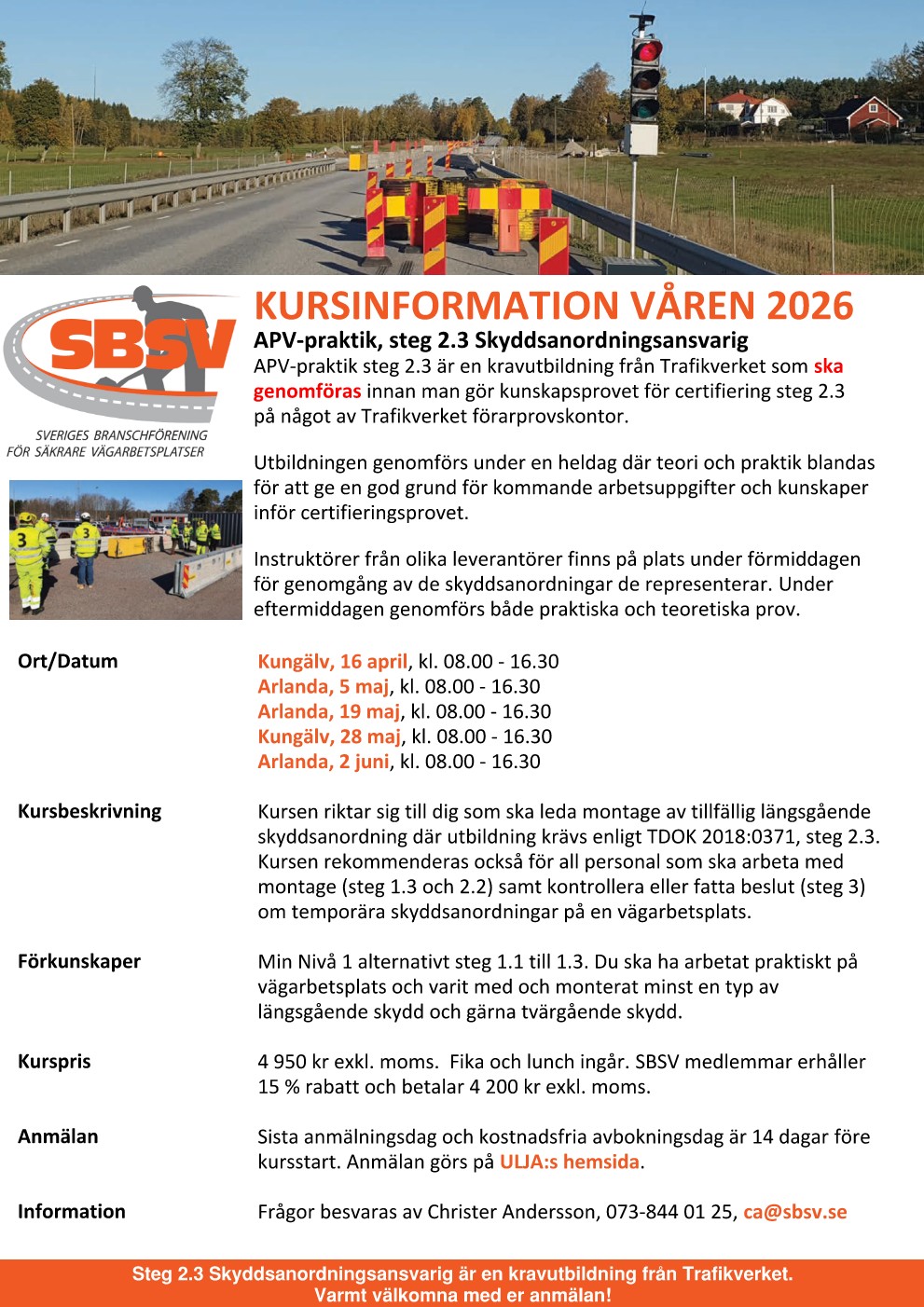 SBSV 2.3 Skyddsanordningsansvarig våren 2026